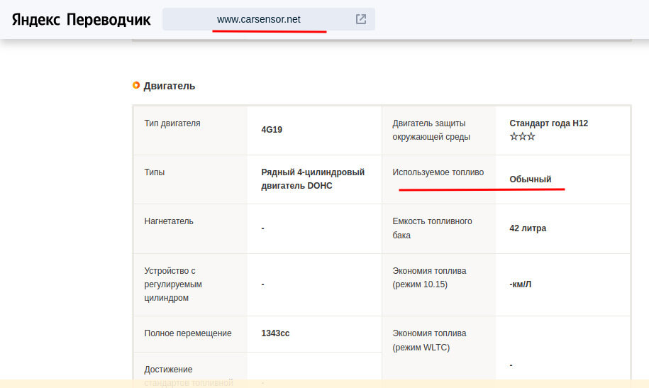 Тип бензина с японского сайта на русском (сайт www.carsensor.net/catalog/mitsubishi/colt/F001/M001G001/)