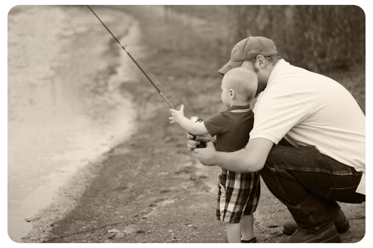 Фотосессия рыбалка отец и сын