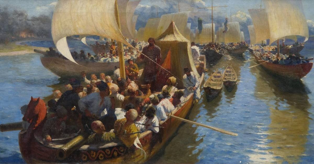 Ушкуйники отправляются в поход.