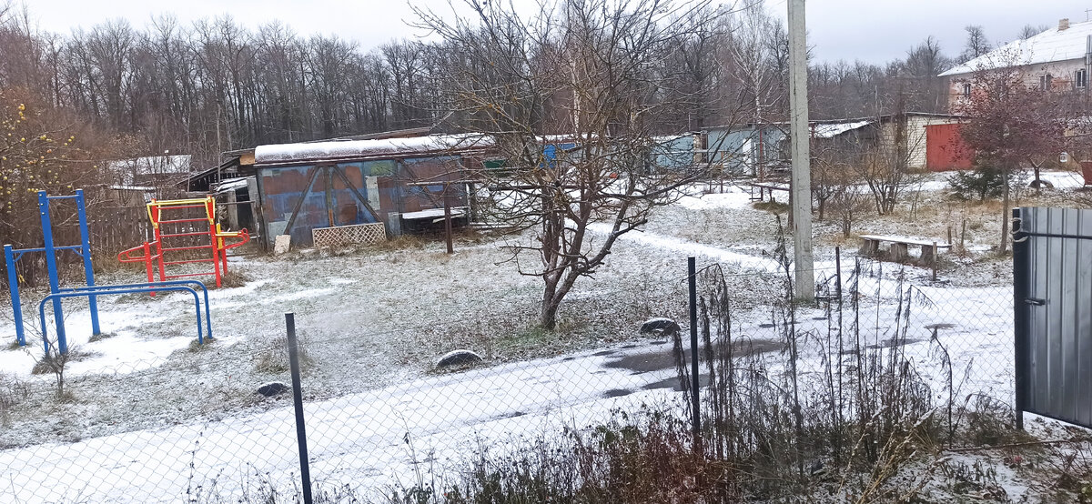 Снег за окном. Фото автора.