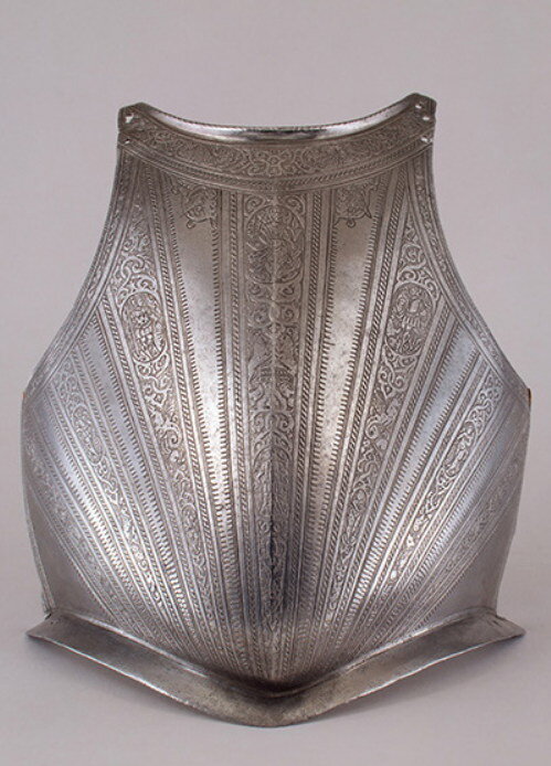 Нагрудник. Италия, Около 1580 года. Сталь; гравировка