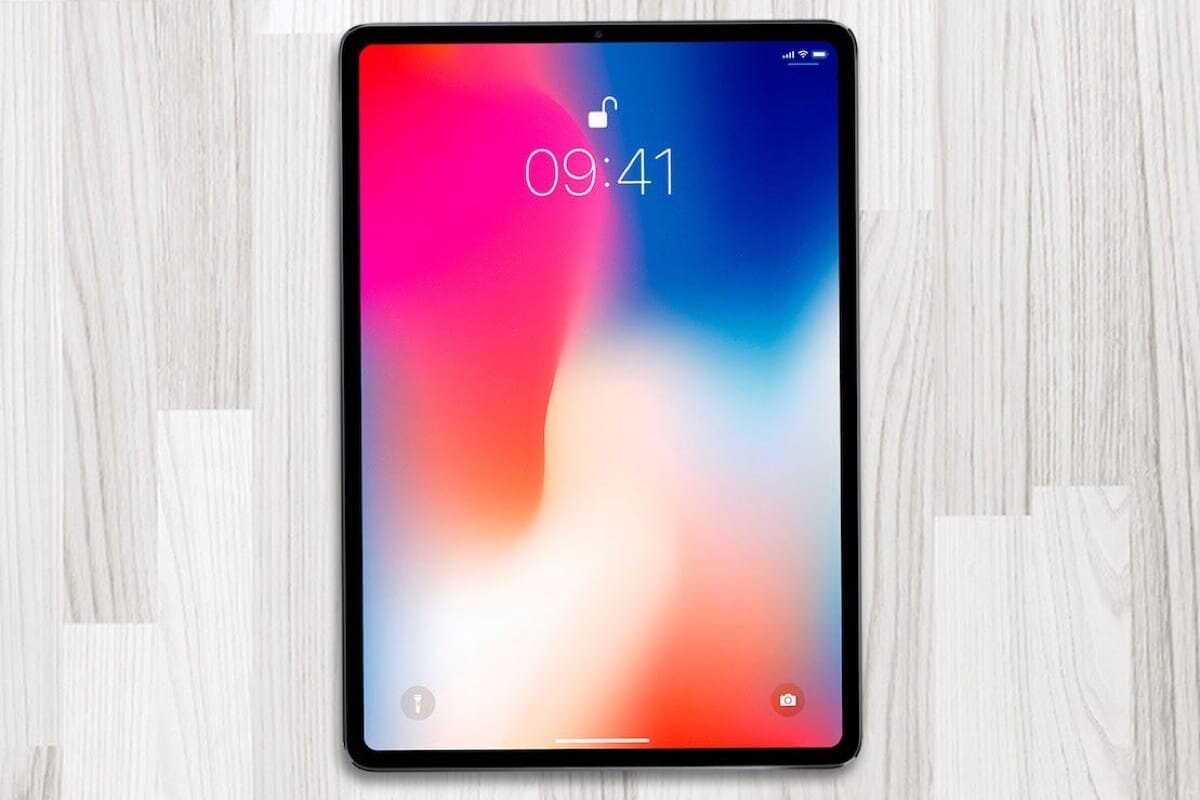 Безрамочный iPad Pro X с вырезом в экране и сканером Face ID на изображении  | Duket.ru | Дзен