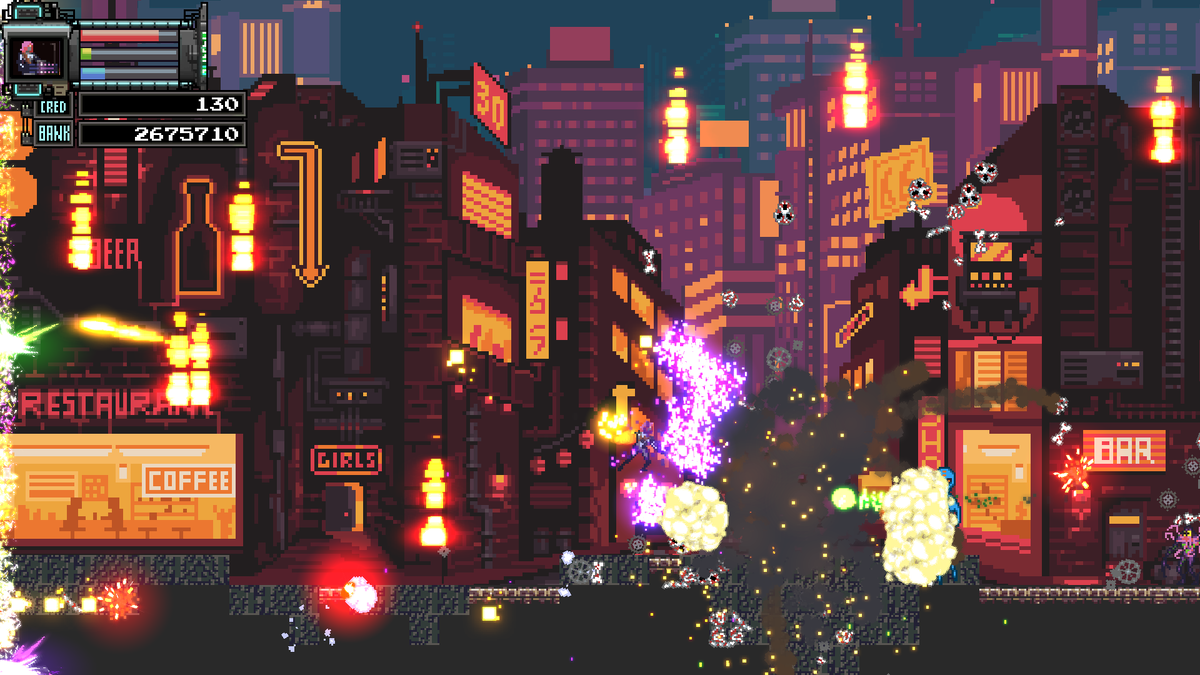 Пиксельный город в огне