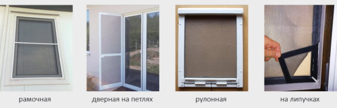 Основные виды сеток на окна.