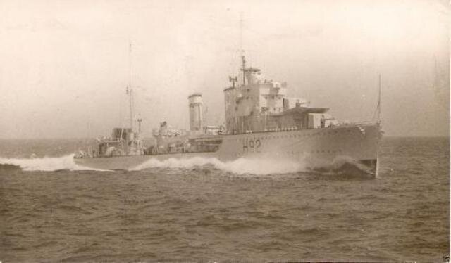 Эсминец британских ВМС "Глоуворм" (Светлячок). 