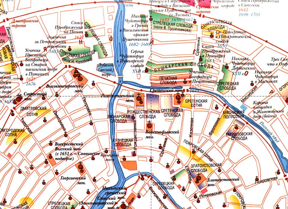 Карта центр. План Москвы немецкая Слобода. Москва в 17 веке карта. Карта Москвы 17 век. Немецкая Слобода в Москве на карте.