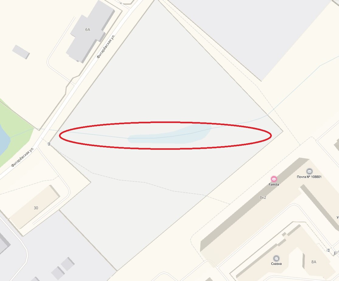 подземная река на карте яндекс, ровно на том месте где строится ЖК Аквилон Парк