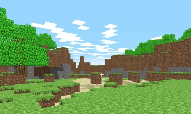 Minecraft Classic, новая версия игры для браузеров, основанная на том, как она выглядела в 2009 году. Фотография: Microsoft