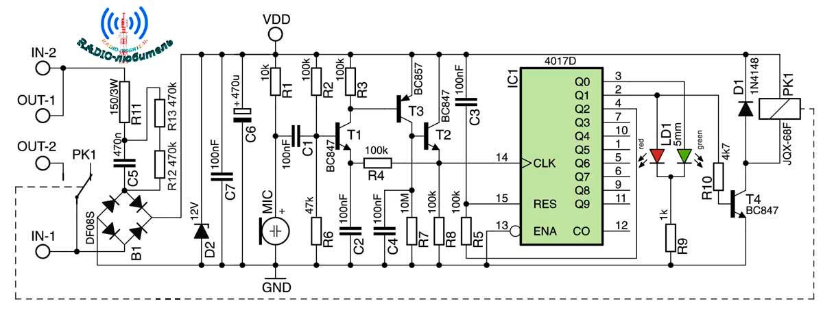 Звуковое реле схема