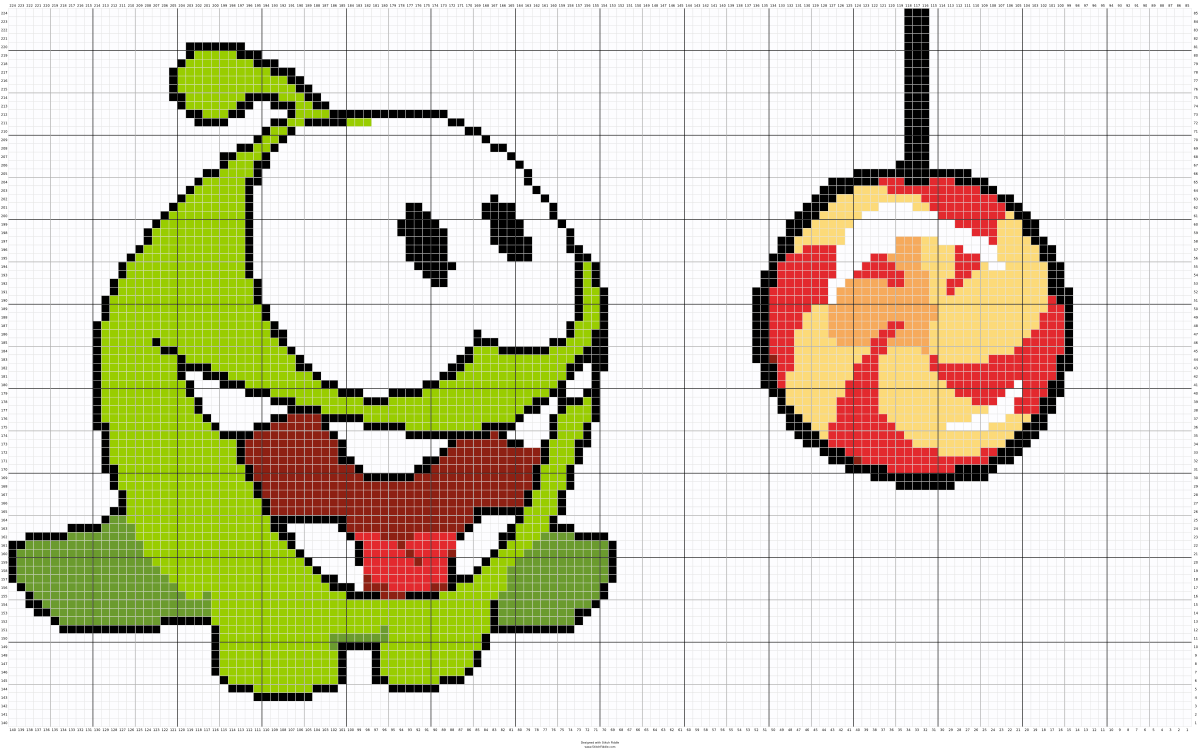 Уменьшенная схема для вязания в технике С2С