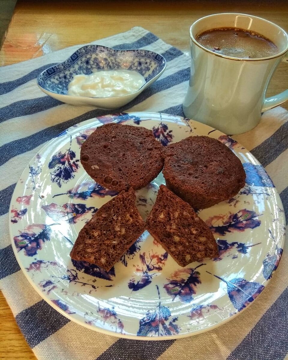 Банановое наслаждение
⠀
⠀⠀Вкусняшка на завтрак почему бы и ДА🍮. Обожаю такие рецепты, где не нужно тратить кучу времени на приготовление.
⠀
⠀⠀#готовим_эммой
⠀
⠀⠀ Ингредиенты на три штуки:
- банан 80гр
- какао-порошок без сахара 10гр
- яйцо 1шт
- разрыхлитель 3гр
- ванилин на кончике ножа
- сах.зам 2гр
⠀
⠀⠀ Приготовление. Банан размять вилкой до однородной консистенции, добавить по очереди все ингредиенты из списка.
⠀
Выпекать в микроволновке 2-3 минуты.
P.S: может понадобиться больше или меньше времени, у всех разное напряжение и микроволновки.
⠀
Приятного аппетита 😋
Готовьте с удовольствием 🤗
⠀
 #ппдесерт #ппдневникпитания #ппзавтрак  #ппблог #пп #ппвыпечка #ппдесертырецепты #ппбезфанатизма