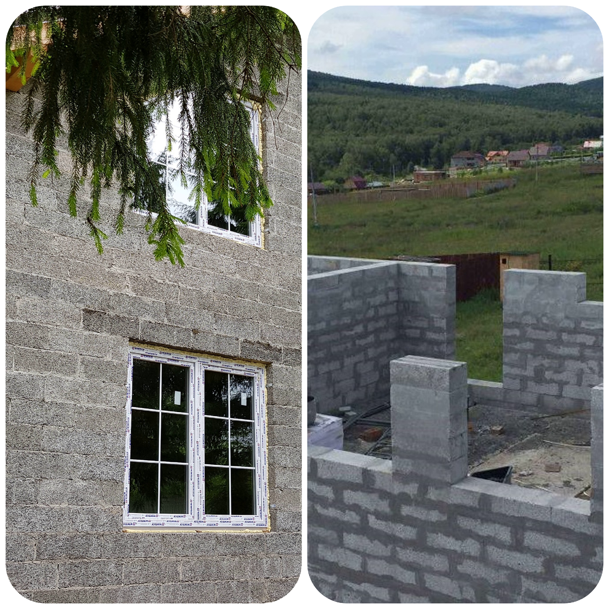 Арболит и полистирольные блоки.