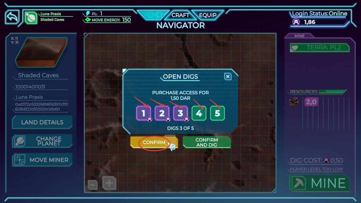 Выбираем количество заходов