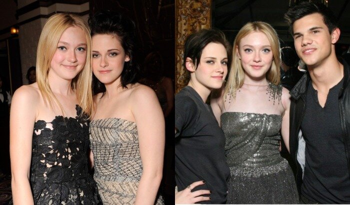 «Кристен — одна из моих самых близких подруг, — говорит Дакота. — Было очень здорово поработать с ней в нескольких фильмах» (на фото Кристен Стюарт, Дакота Фаннинг и Тейлор Лотнер)