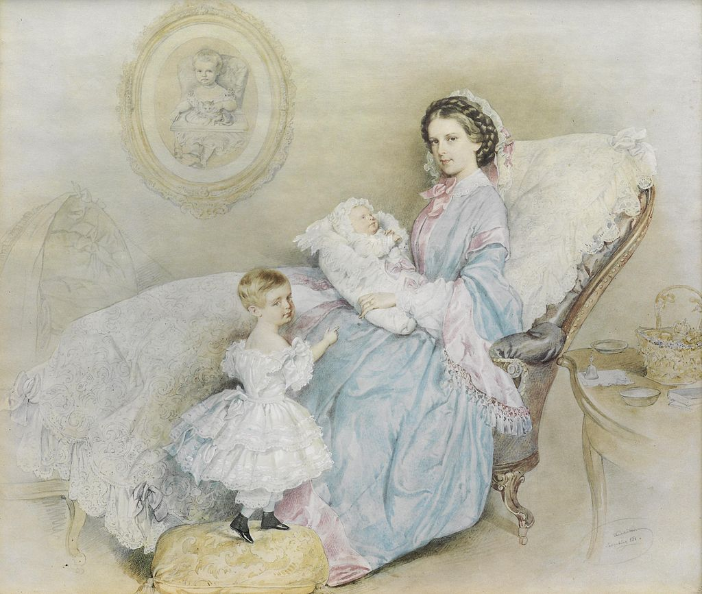 императрица Елизавета с сыном Рудольфом и дочерью Гизелой