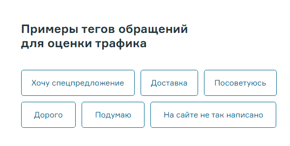 Примеры тегов звонков 
