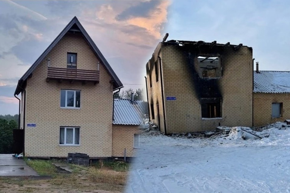     Таким дом (на фото слева) был до пожара, а справа - после. Фото: семейный архив.