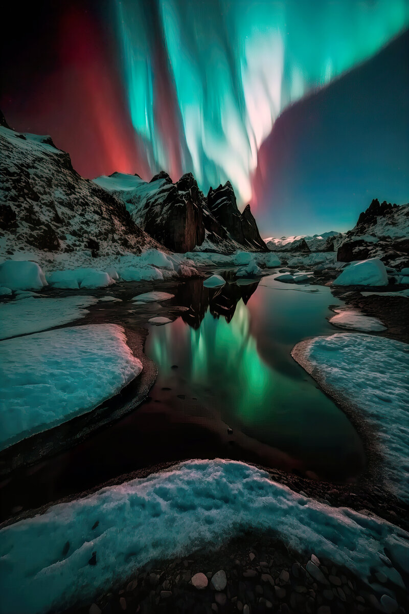 Исландия в январе, окруженная снегом и льдом