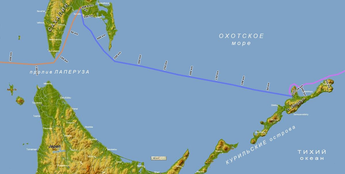 Карта мира остров сахалин