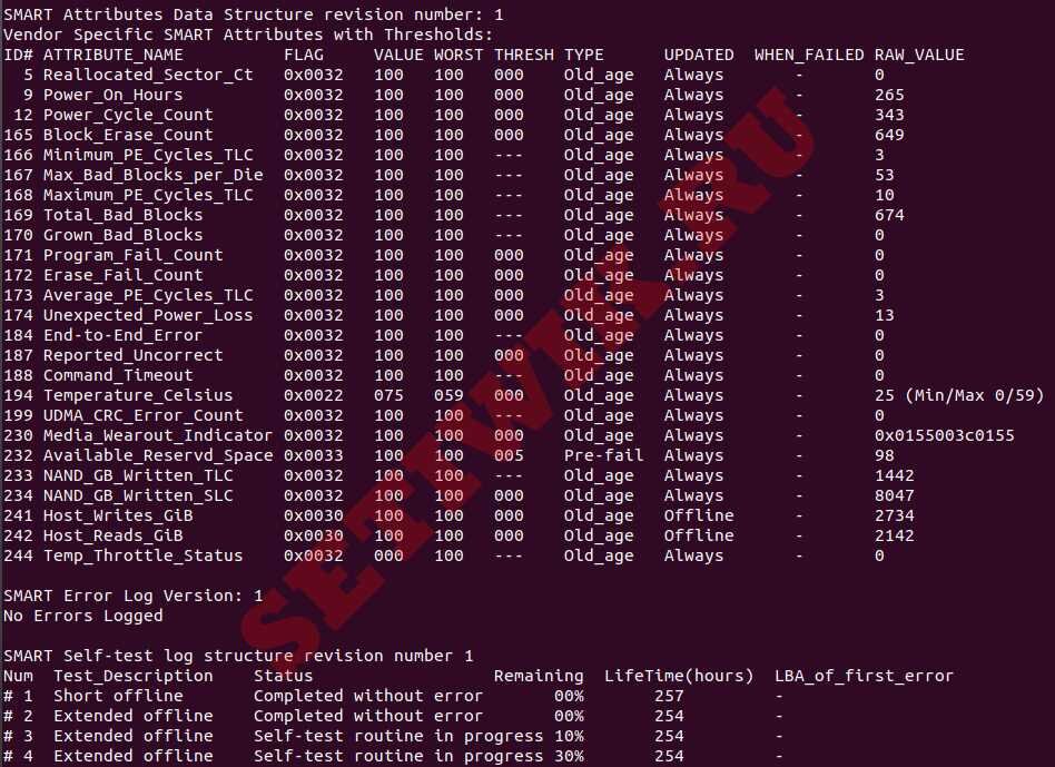Команда Smartctl – ИНТЕЛЛЕКТУАЛЬНЫЕ атрибуты