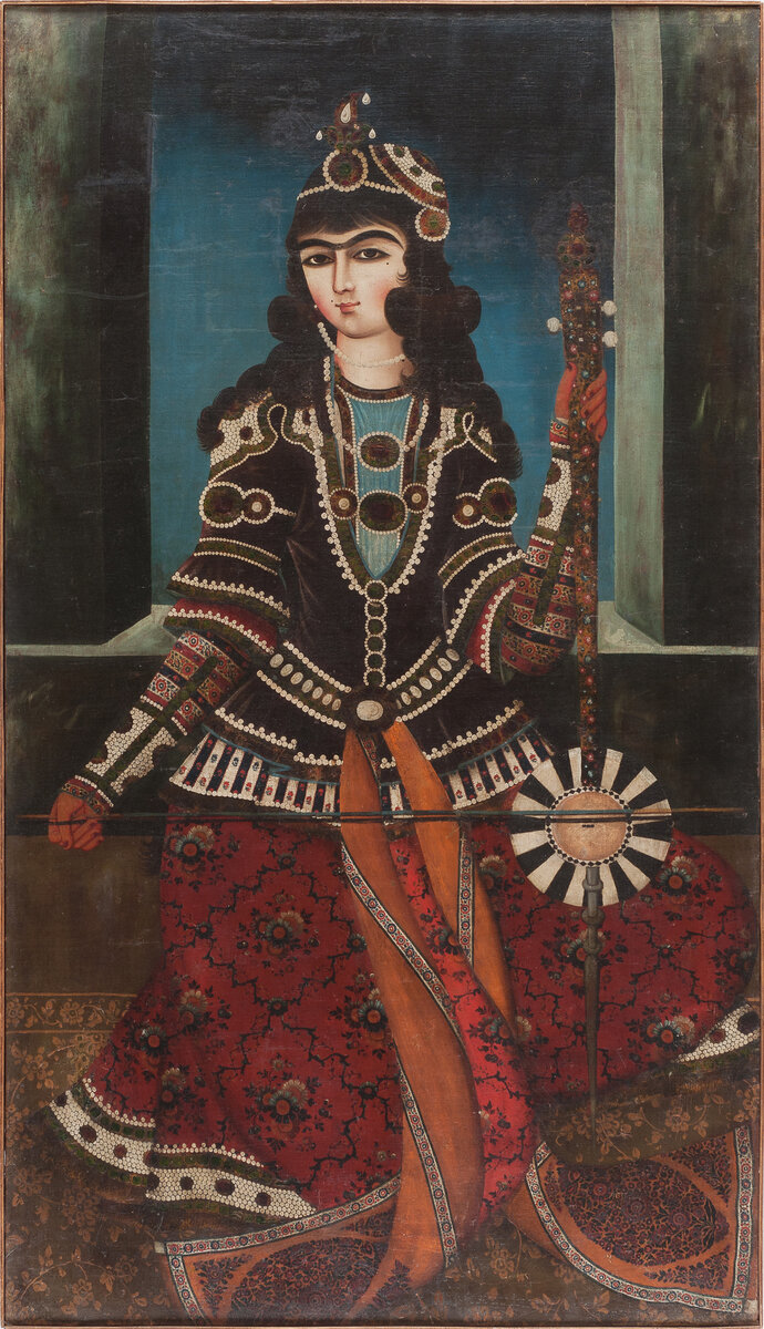 Женщина со струнным инструментом. Первая половина XIX век