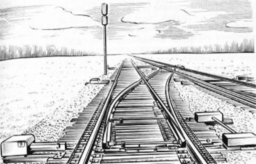 Рисунок рельсы уходящие в даль