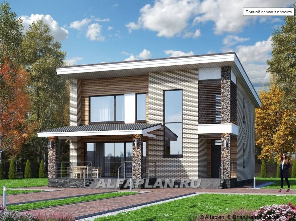 НА СЛАЙД-ШОУ 4 ФОТО: Проект загородного дома "Эрго" 930А, прямой вариант планировки дома. © Владимир Тарасов