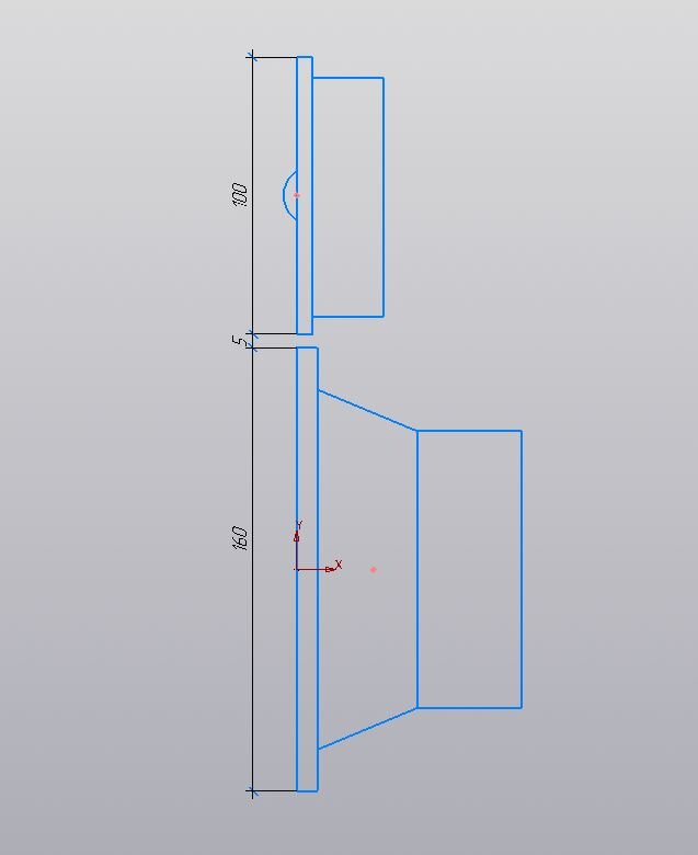 Оранжевые точки - предполагаемые акустические центры динамиков, откуда будем считать расстояние.