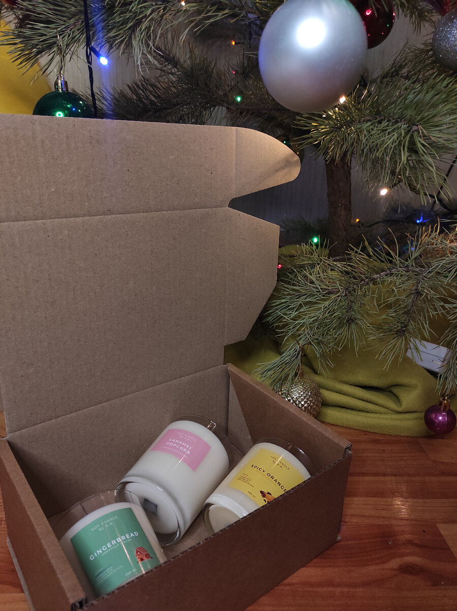 Свечи в коробке без бумаги 