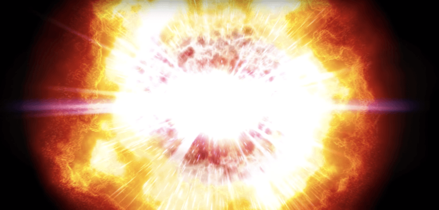 Иллюстрация взрыва звезды Бетельгейзе.