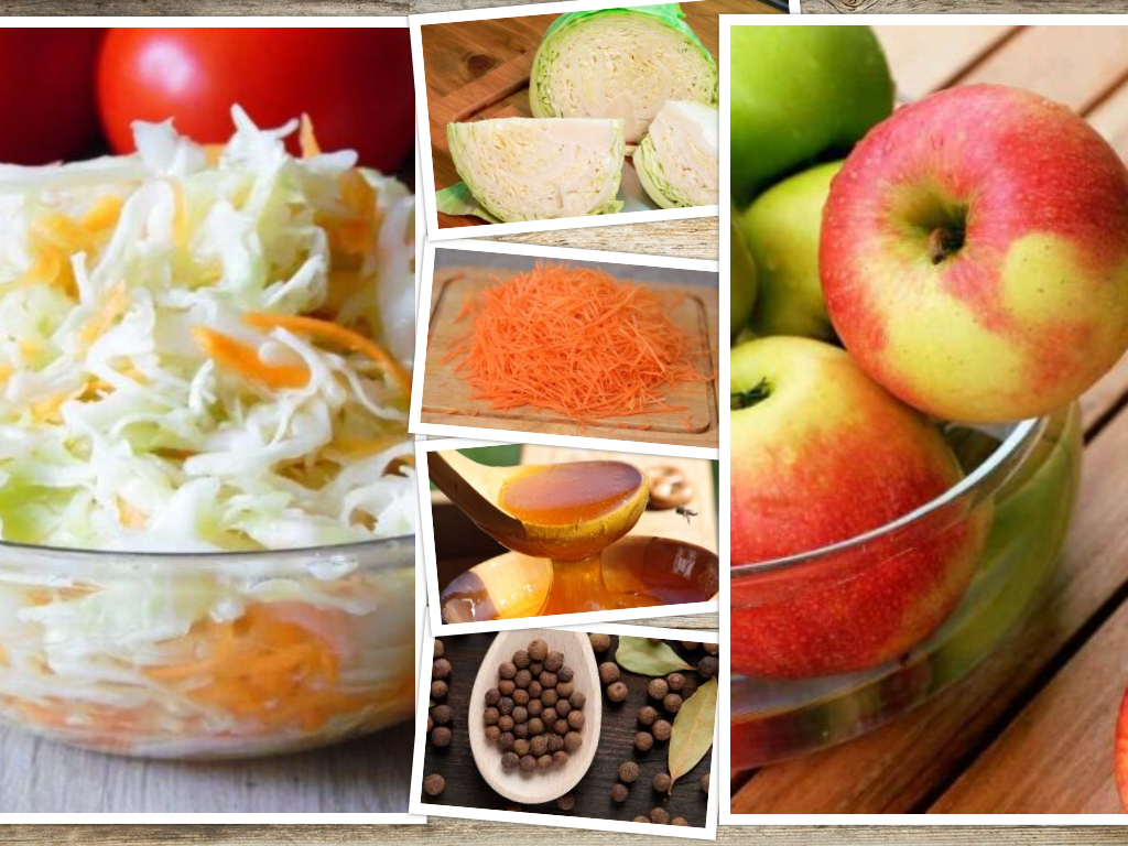 Рецепт маринования капусты с яблоками и медом