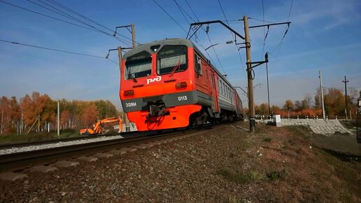 Электропоезд ЭД9М-0113. Покатушки от Среднесибирской до Луговского+отправление.