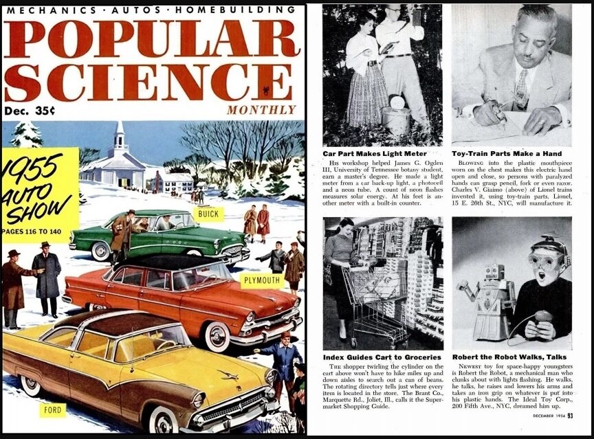 Обложка «Popular science» и страница с заметкой про робота