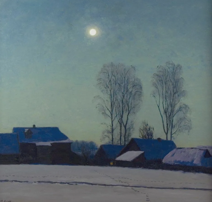 Лунная ночь, 1973 год, холст, масло.