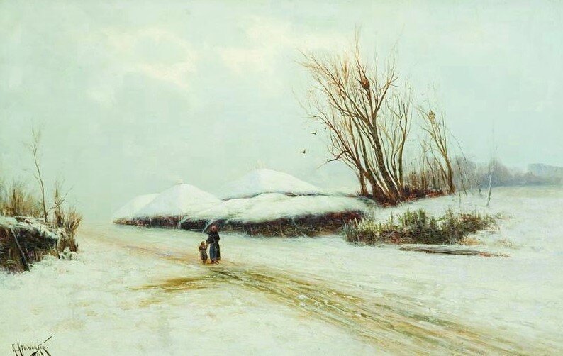 "Зимний пейзаж", 1880 год. Крыжицкий Константин Яковлевич