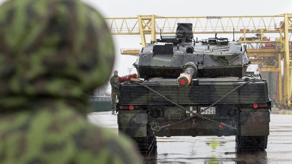    Немецкий танк Leopard 2© AP Photo / Mindaugas Kulbis