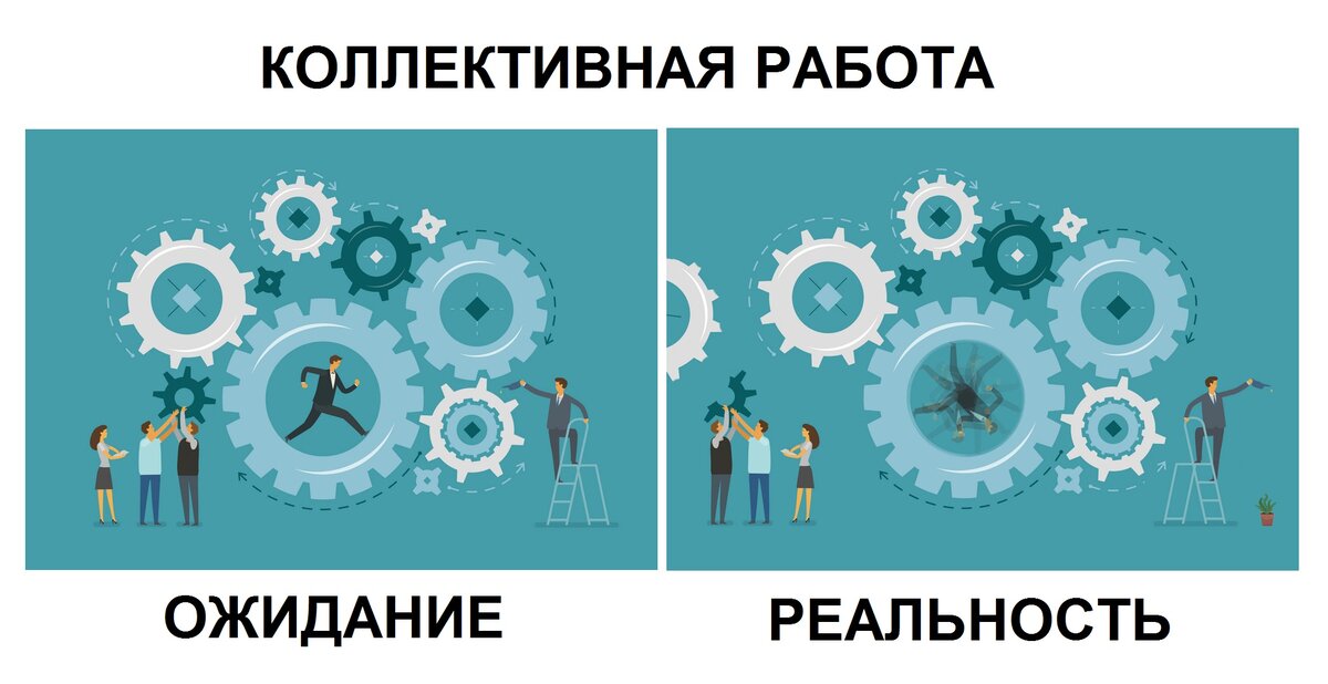 Коллективная работа: ожидание VS реальность