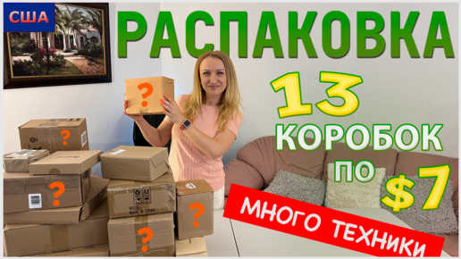 Потерянные посылки США/ Распаковка 13 коробок по 7$/ Не знаем, что внутри/ Ищем клад/ Флорида