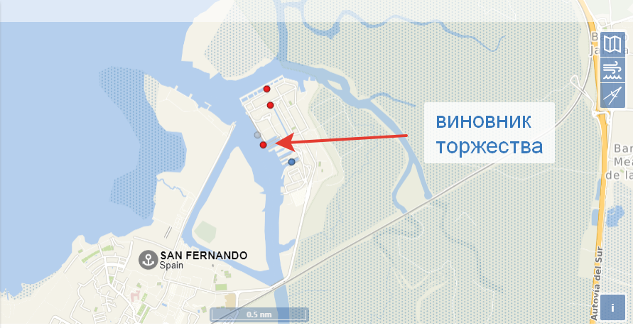 Корвет уже видно на трекере vesselfinder