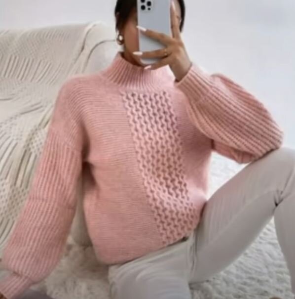 Джемпер спицами для женщин, женский свитер