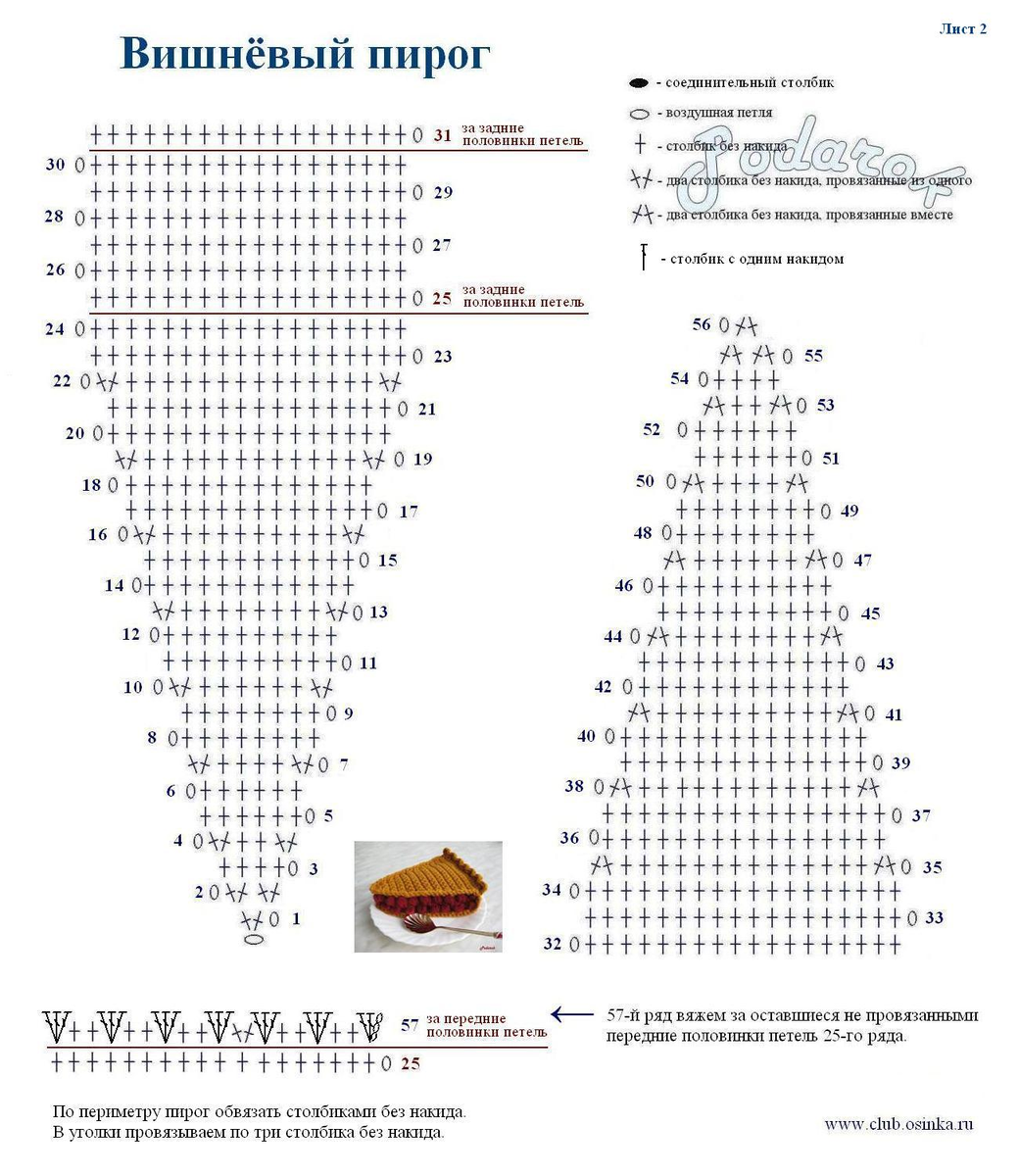 Тортик крючком схема и описание