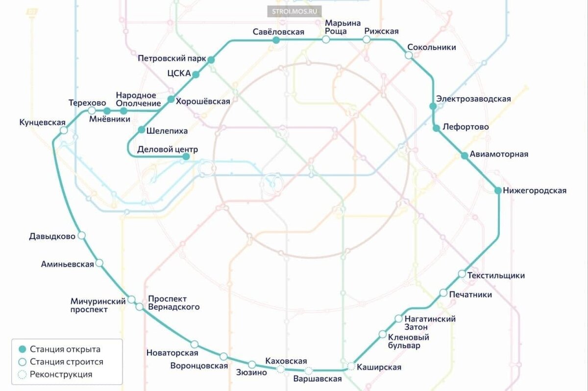 Схема бкл в москве на карте и работающие станции метро