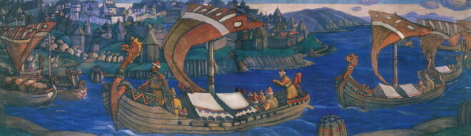 Садко. Панно из серии «Богатырский фриз» Николая Рериха. 1910 год