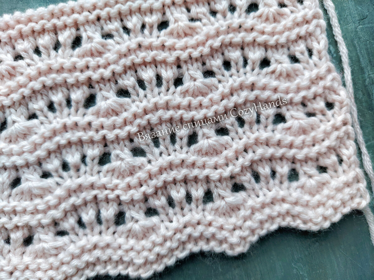 Универсальный ажурный узор спицами для вязания свитеров, пледов, носков