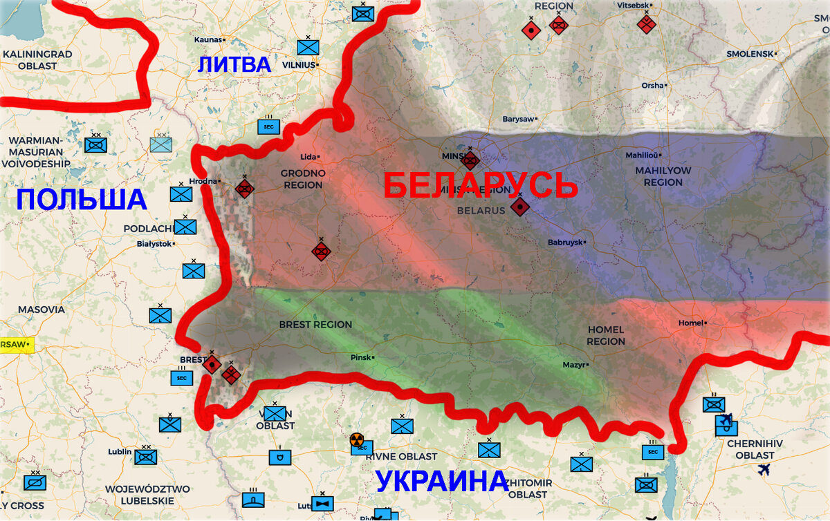 Граница беларусь польша карта