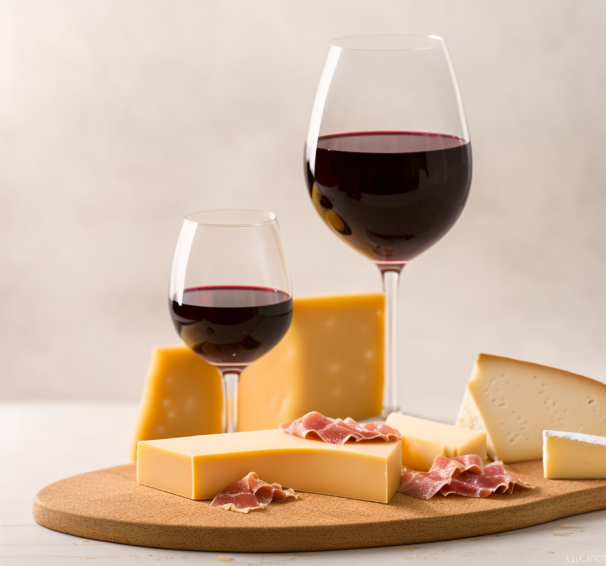 Вино сыр и бекон