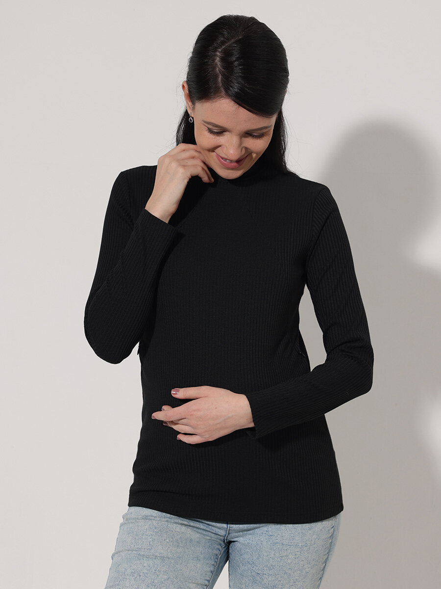 Уютный базовый джемпер для беременных и кормящих мам 