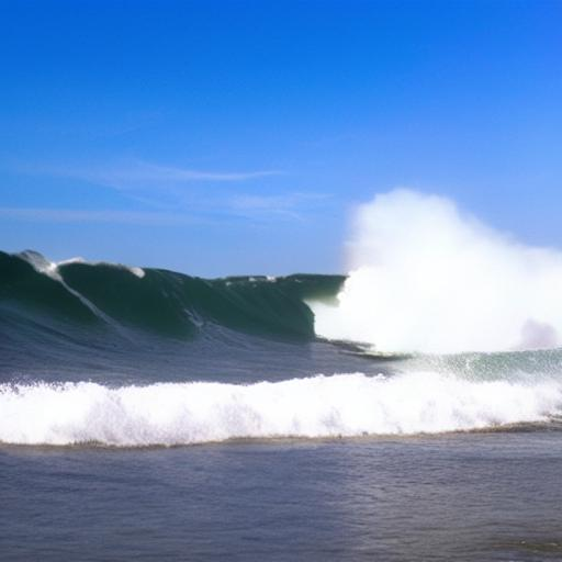 Модель Kandinsky 2.0 нарисовала: высокая волна с берега видна