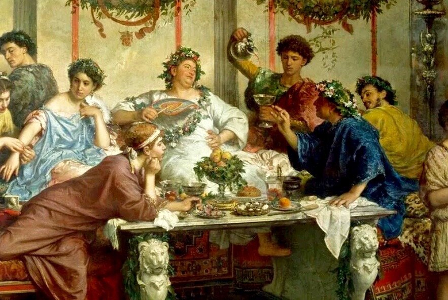 "Римский пир" 1875 художник Роберто Бомпиани.