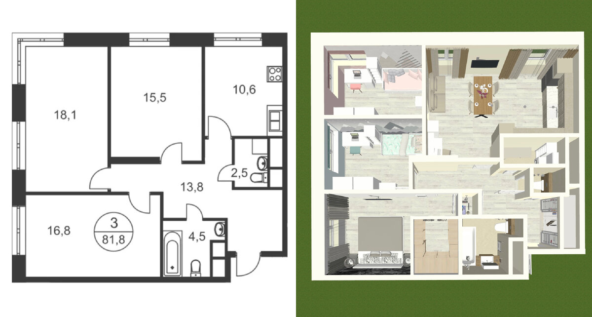 ЖК «Первый Московский» квартира 81,8 м